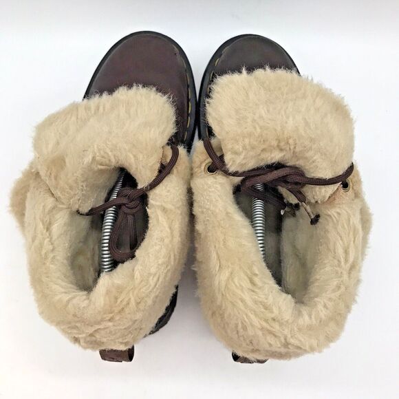 Dr. Martens Dark Brown Boots with Cream Lining - Picture 6 of 16